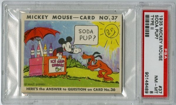 1935 R89 Gum, Inc. "Mickey Mouse" #37 "Soda Pup?" - PSA NM-MT 8